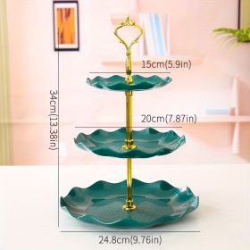 1pc; Plastic Dessert Display Table; Wavy European And American Style; Buffet Tea Break Cake Dessert Service Tray Fruit Plate