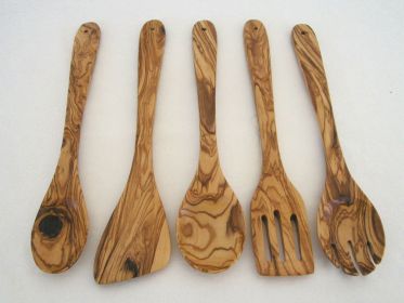 Olive Wood Kitchen Servers Set -5 pcs