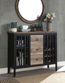 ACME Zudora Server, Antique Oak & Black Finish DN01759