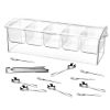 Condiment Server with 5 Removable Compartments Transparent Serving Tray Container with Lid