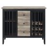 ACME Zudora Server, Antique Oak & Black Finish DN01759