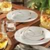 Splendor, White and Red Round 12-Piece Dinnerware Set