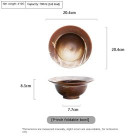 Dahao Heshan Series Dishes And Dishes For Home Use (Option: 9 Inch Folding Bowl)