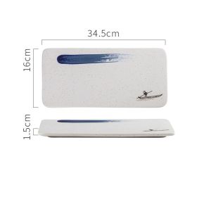 New Rectangular Ceramic Japanese Sushi Platter (Option: Big-River snow)