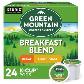 Green Mountain Coffee Roasters, Decaf Breakfast Blend Light Roast K-Cup Coffee Pods, 24 Count (Brand: Green Mountain Coffee)